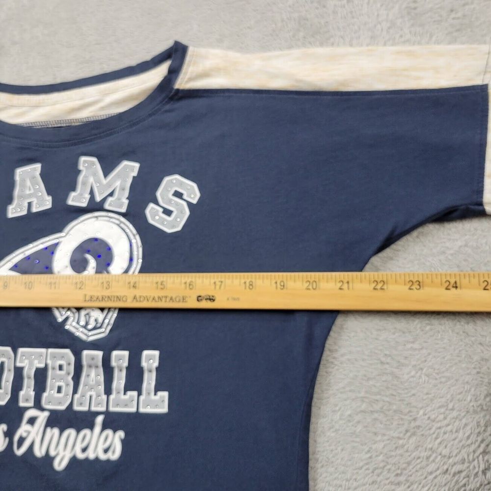 Los Angeles Rams Adult Medium Blue Raglan Sleeves NFL Football - Picture 4 of 8